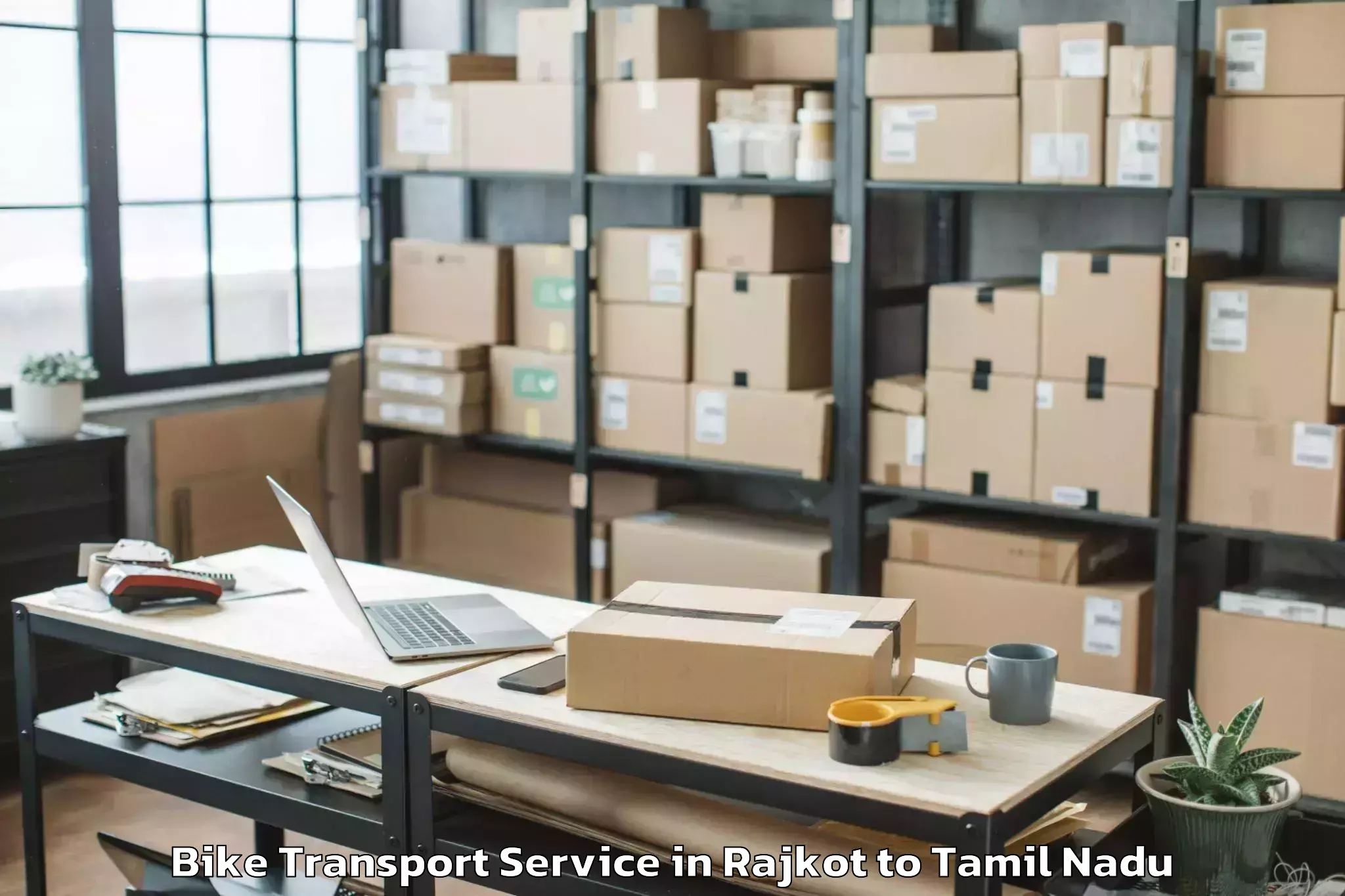 Hassle-Free Rajkot to Rameswaram Bike Transport